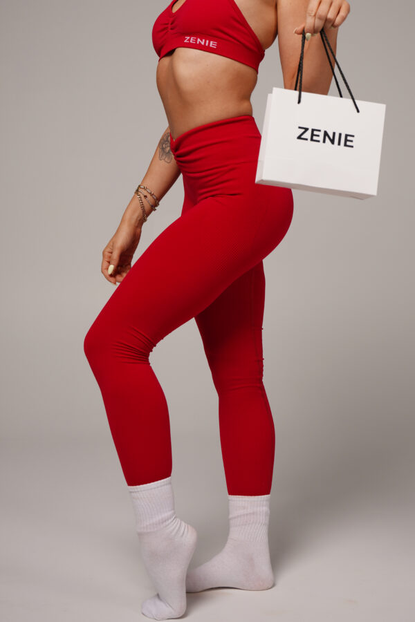 Zen Berry Red Büzgülü Tayt - Görsel 2